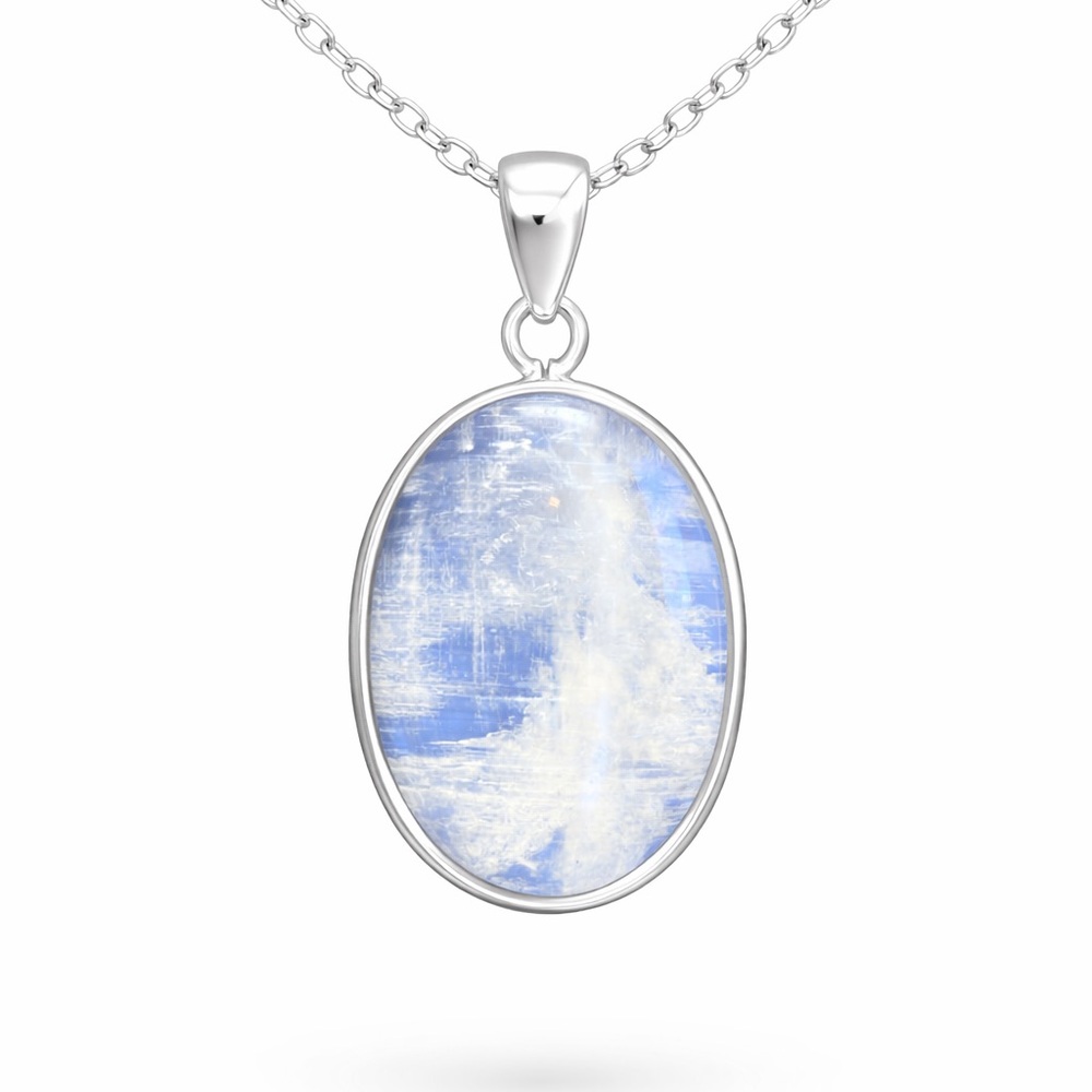 Rainbow Moonstone Oval S925 Pendant M2